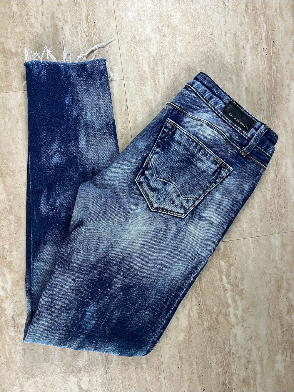 Cult of Individuality Zen Midrise Distressed Blue Jeans Skinny Ankle 27